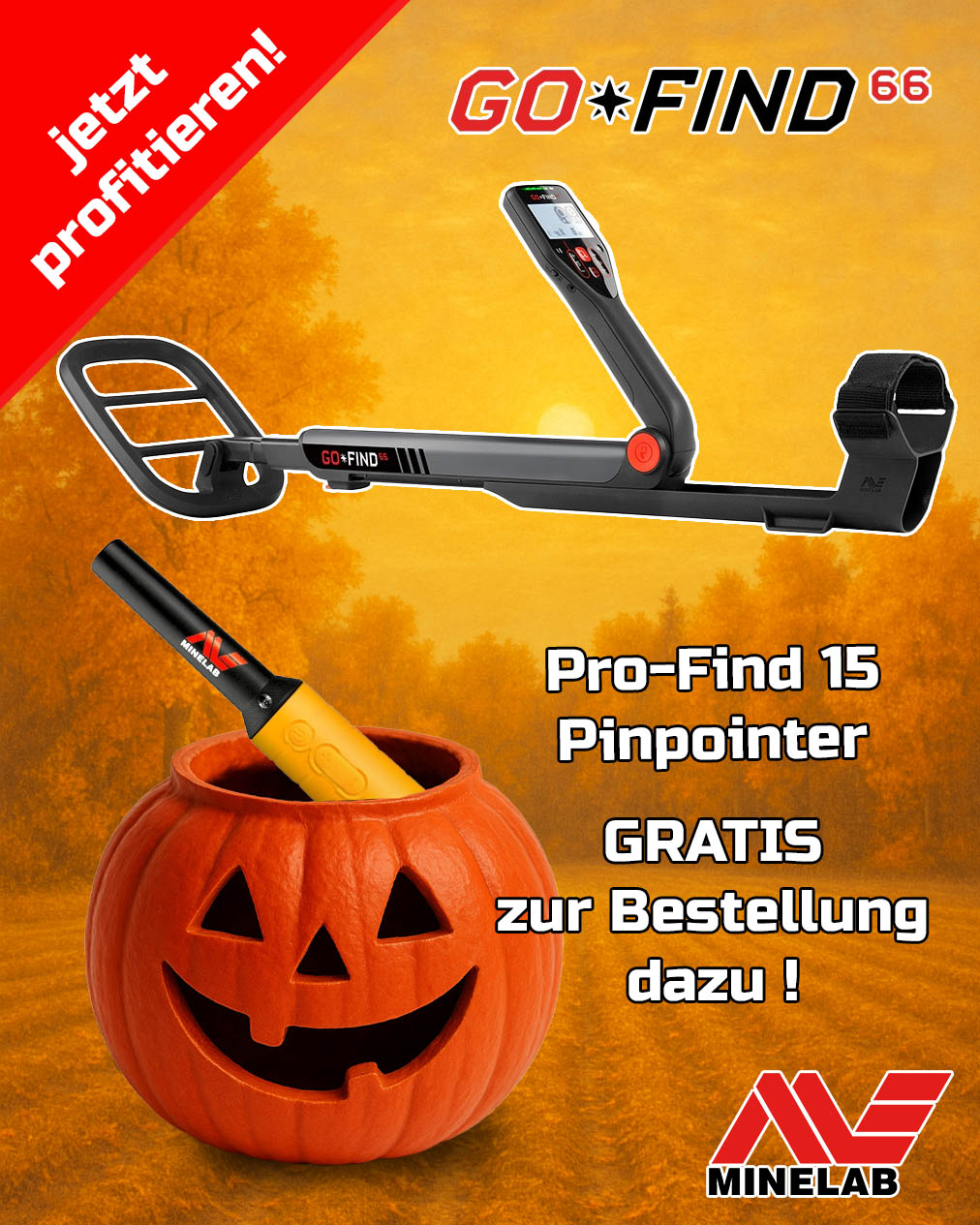 Minelab GO-FIND 66 Metalldetektor mit einem GRATIS Pro-Find 15 Pinpointer