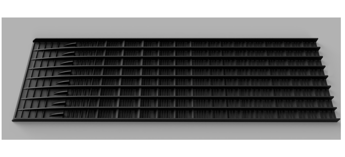 Weltneuheit!! GRIZZLY MAT, schwarz --- KOMPLETTE WASCHRINNE --- 119,5 cm lang - 25,6 cm breit -- Trichter 45 cm breit -