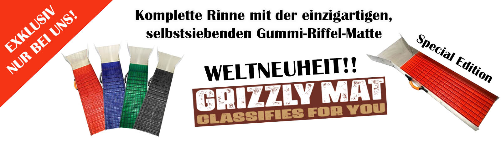 Grizzly Mat komplette Waschrinnen Weltneuheit