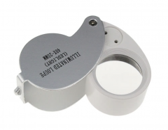 Juwelierlupe - 40 fach - Durchmesser 25 mm, faltbar, mit LED-Beleuchtung