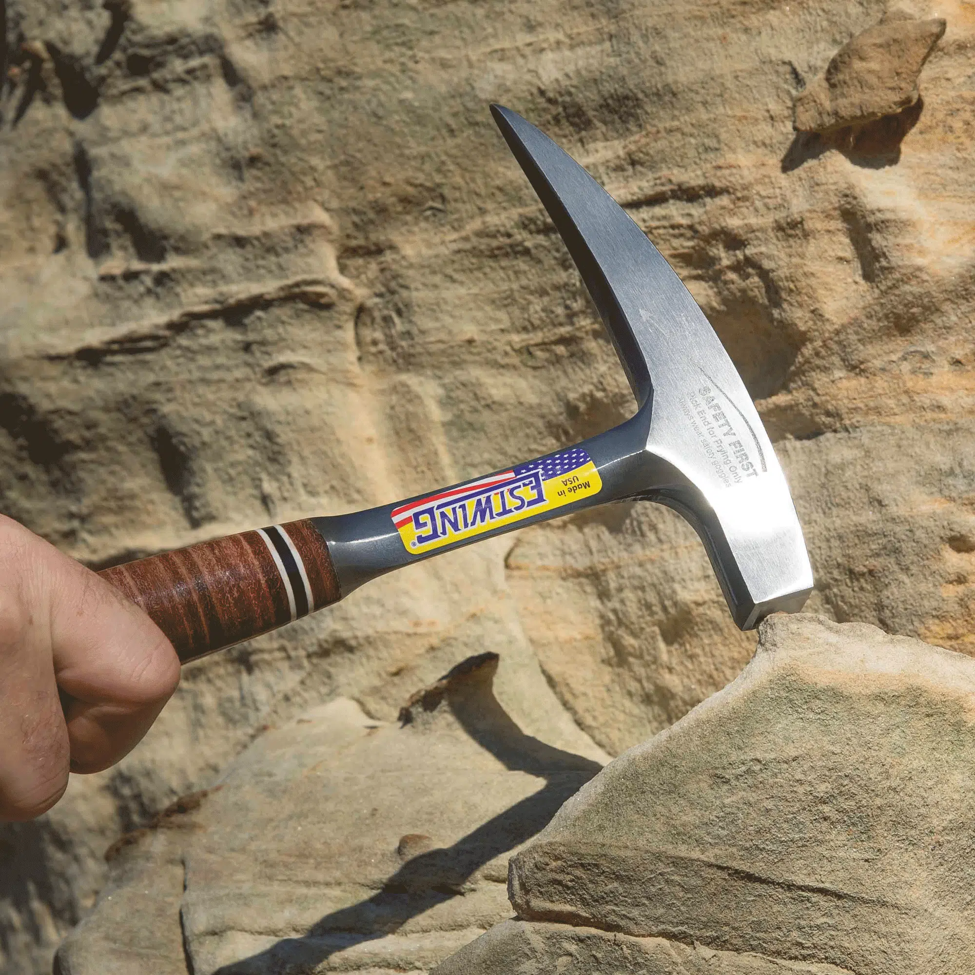 Estwing Geologenhammer / Pickhammer mit Ledergriff E30